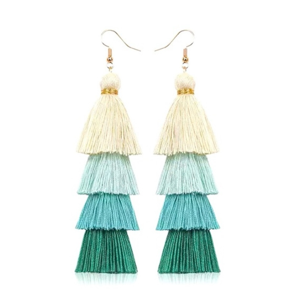 Zara Silk Tassels In Turquoise